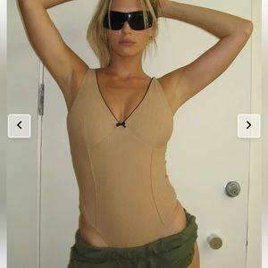 Frankies Bikinis Lila Ribbed One Piece Swimsuit